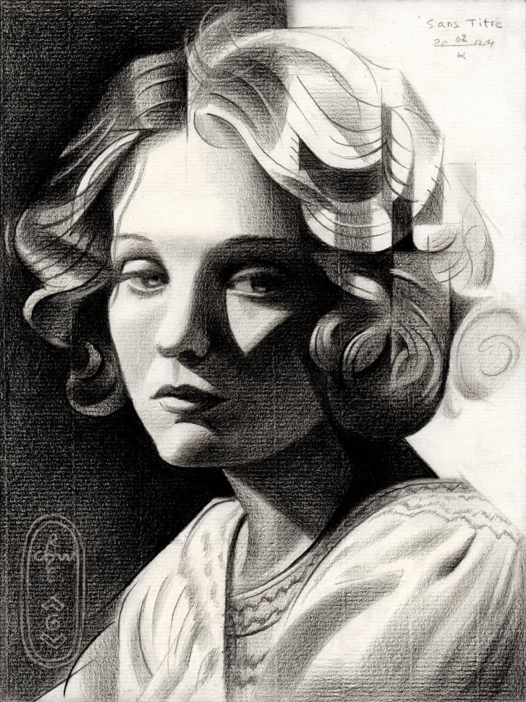 Pensive Monochrome Portrait by Corné Akkers — canvas wall art