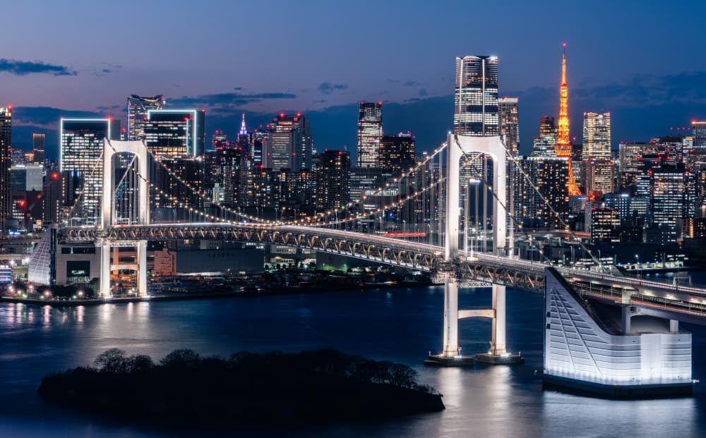 Tokyo Night Skyline by Satoshi Sakai — canvas wall art