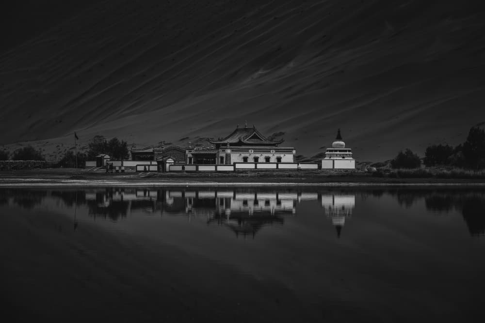 Dark Temple Reflection by Chiranjib Chakraborty — canvas wall art