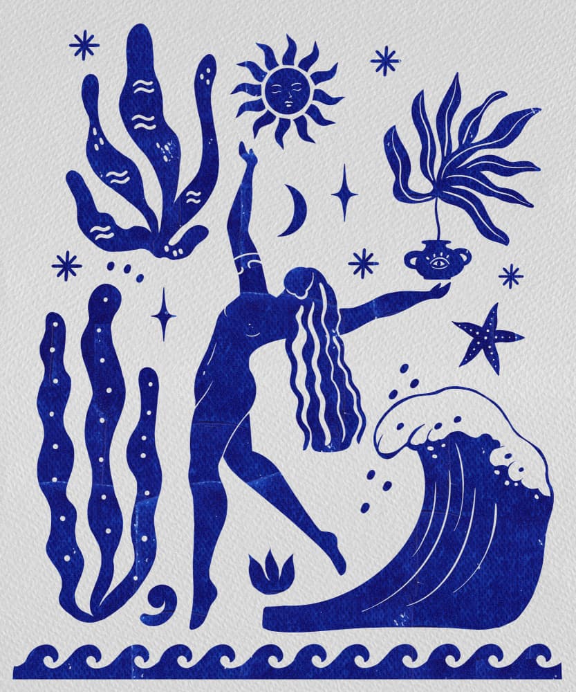 Celestial Ocean Woman by Petra Lizde — canvas wall art