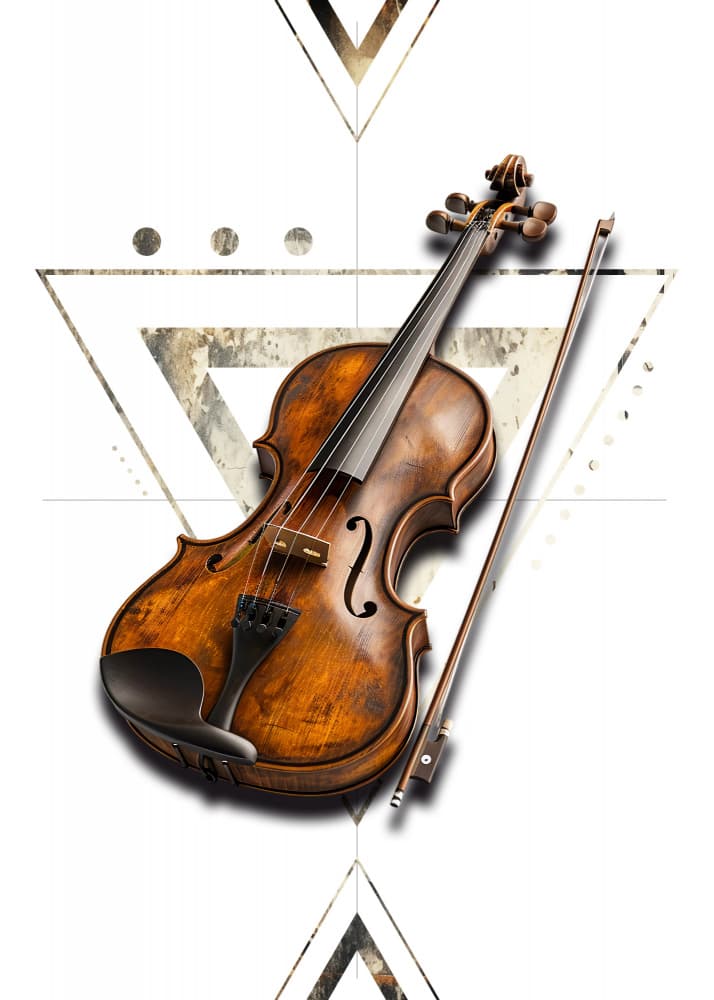 Geometric Violin Art by Rafal Kulik — canvas wall art
