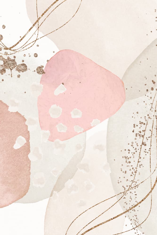 Blush Gold Abstract Forms by Sally Ann Moss — canvas wall art
