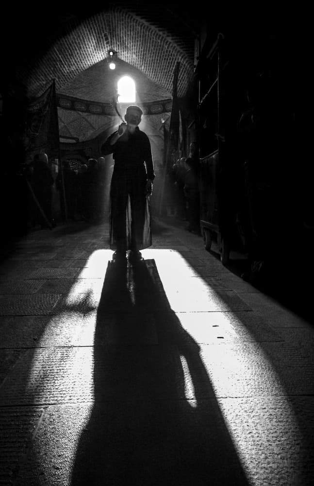 Figure in Light Beam by AMIR ALI NAVADEH SHAHLA — canvas wall art