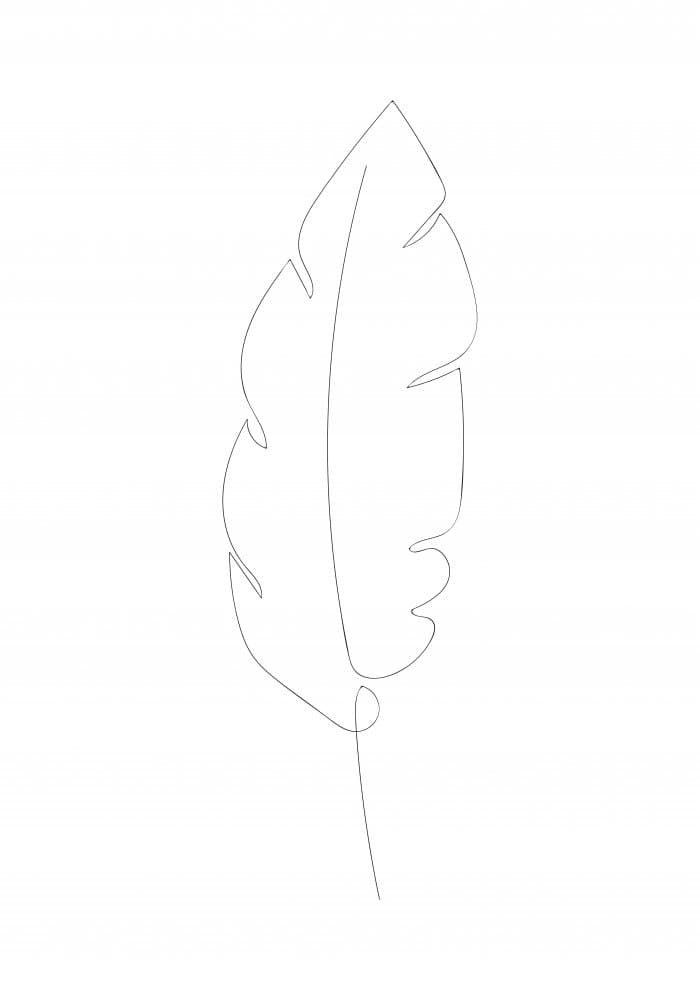 Single Line Tropical Leaf by Pictufy Studio II — canvas wall art