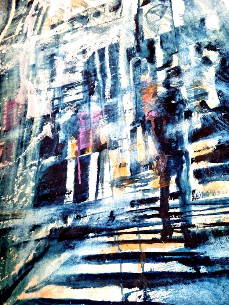 Abstract City Street by David Antonides — canvas wall art