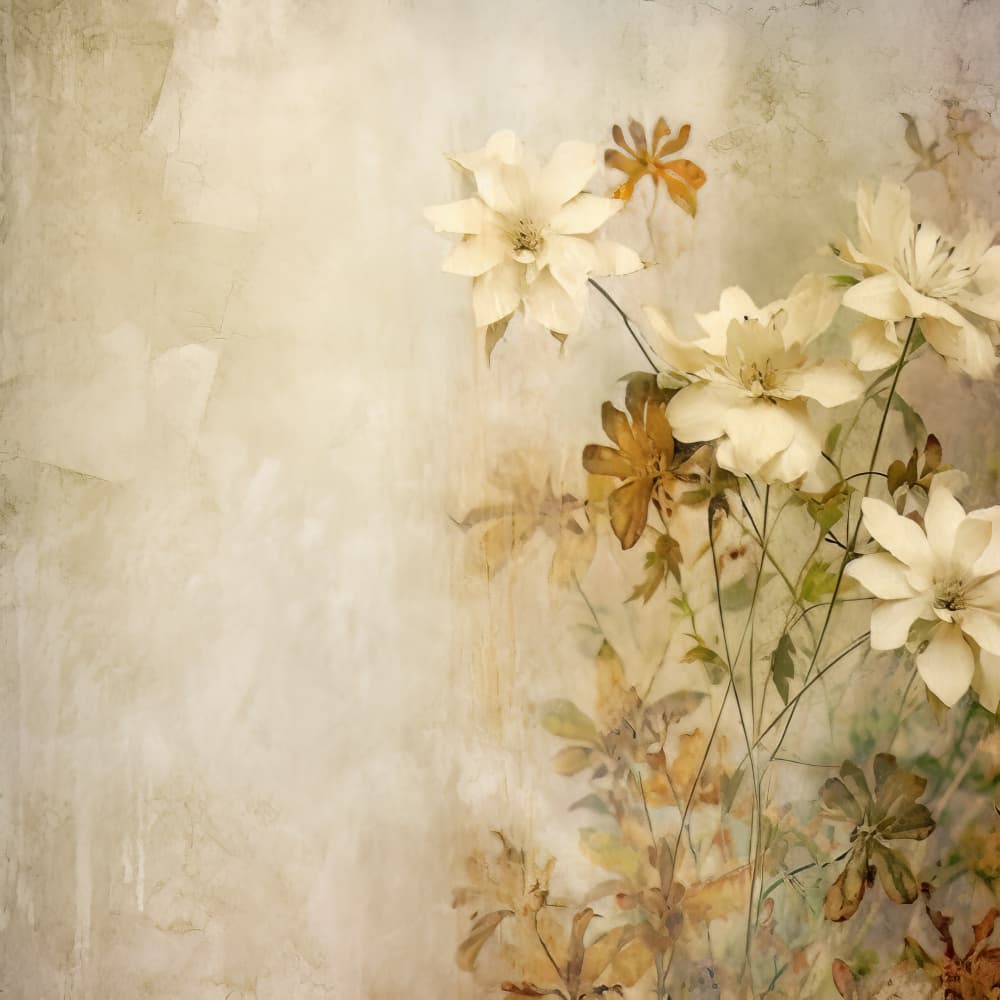 Vintage Cream Flowers by Bilge Paksoylu — canvas wall art