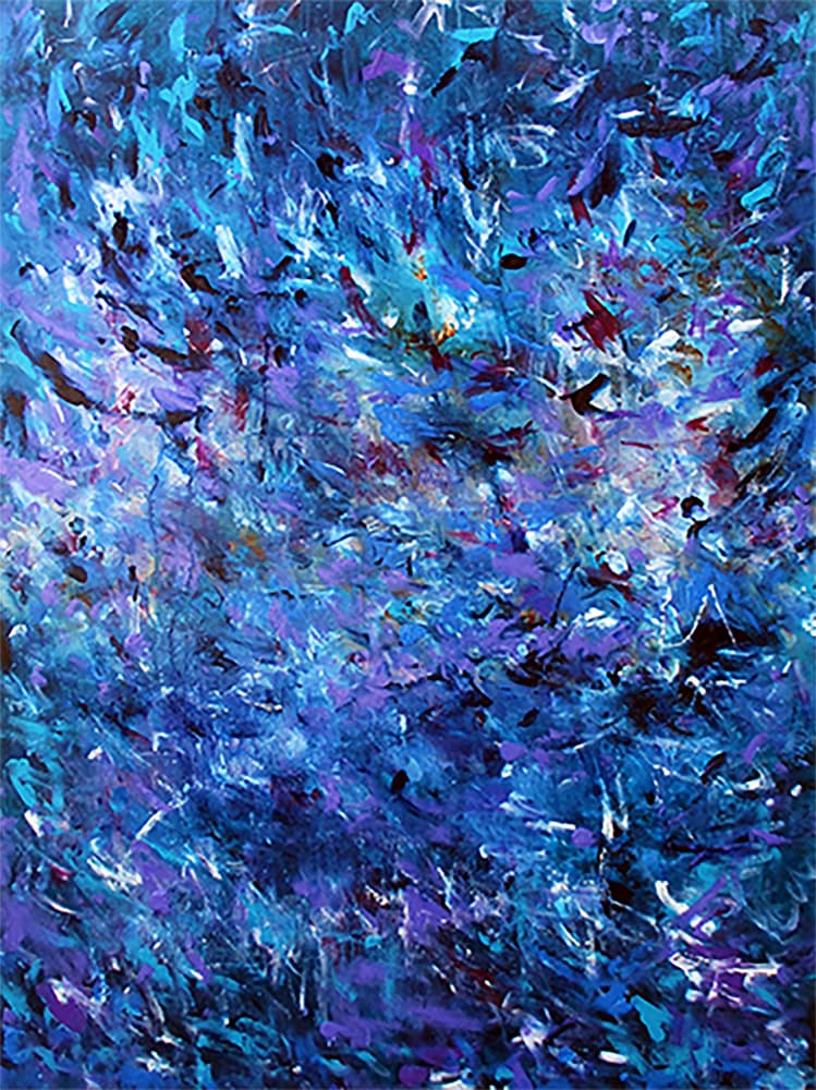 Swirling Indigo Depths by Ron Halfant — canvas wall art