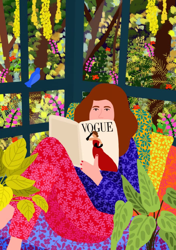 Reading My Favorite Magazine by Rafaela Mascaro — canvas wall art