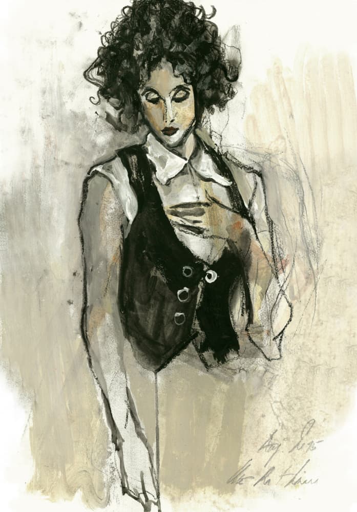 Elegant Pensive Woman by Ute Rathmann — canvas wall art