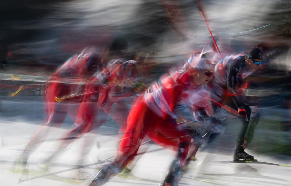 Dynamic Ski Action by Milan Malovrh — canvas wall art
