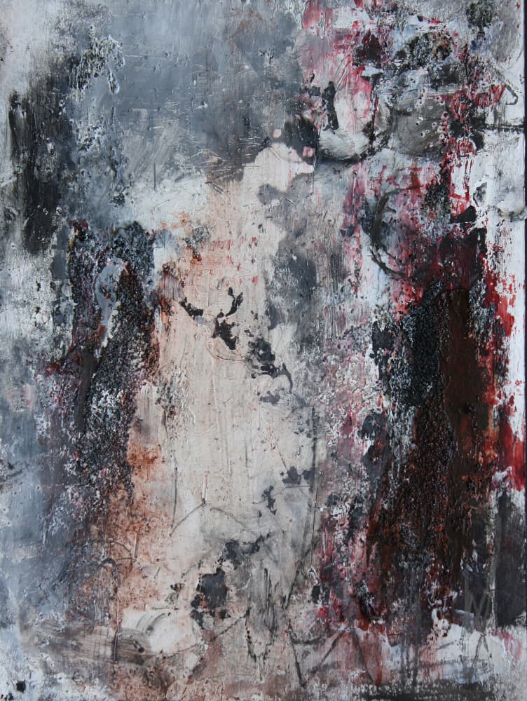 Gritty Abstract Red by Deb Chaney — canvas wall art