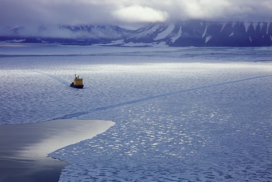 Arctic Icebreaker Journey by Vadim Balakin — canvas wall art