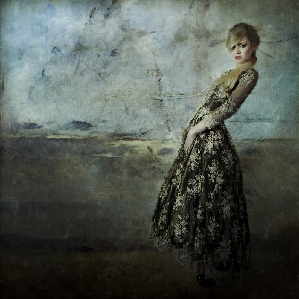 Elegant Lace Gown Portrait by kenp — canvas wall art