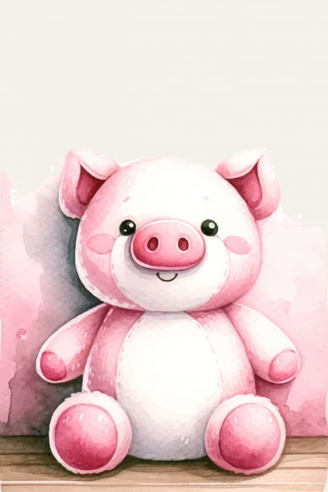 Cute Pink Pig by Andreas Magnusson — canvas wall art