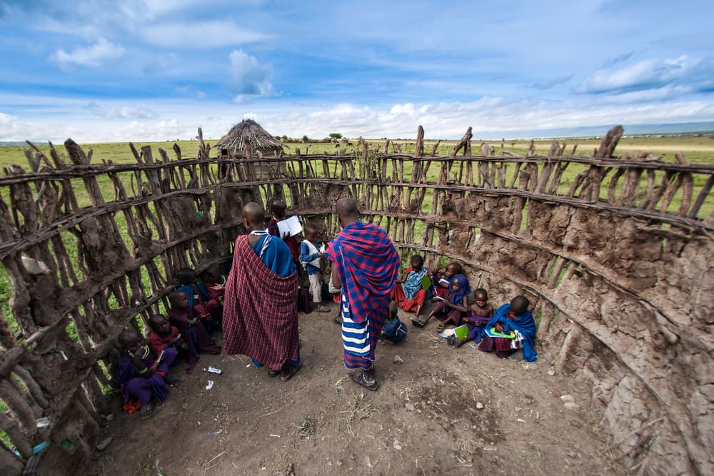 Maasai Outdoor Classroom by Eyal Amer — canvas wall art