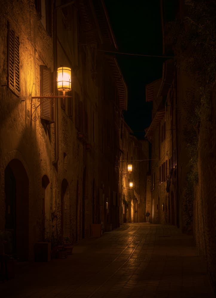 Historic Street Evening Glow by Carlos Hernandez Martinez — canvas wall art