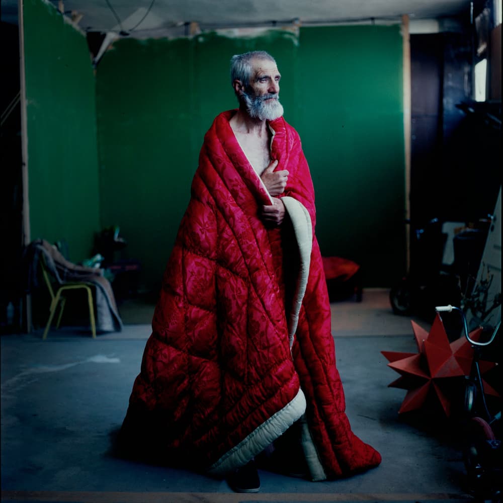 Man Wrapped in Red by Kalynsky — canvas wall art