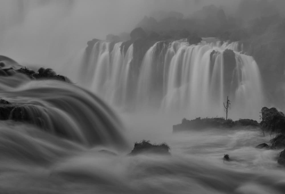 Misty Falls Cascade by Rong Wei — canvas wall art