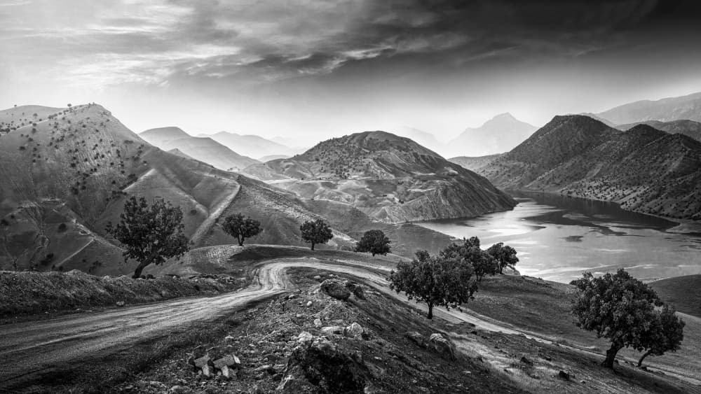 Winding Mountain Road by Ali Barootkoob — canvas wall art