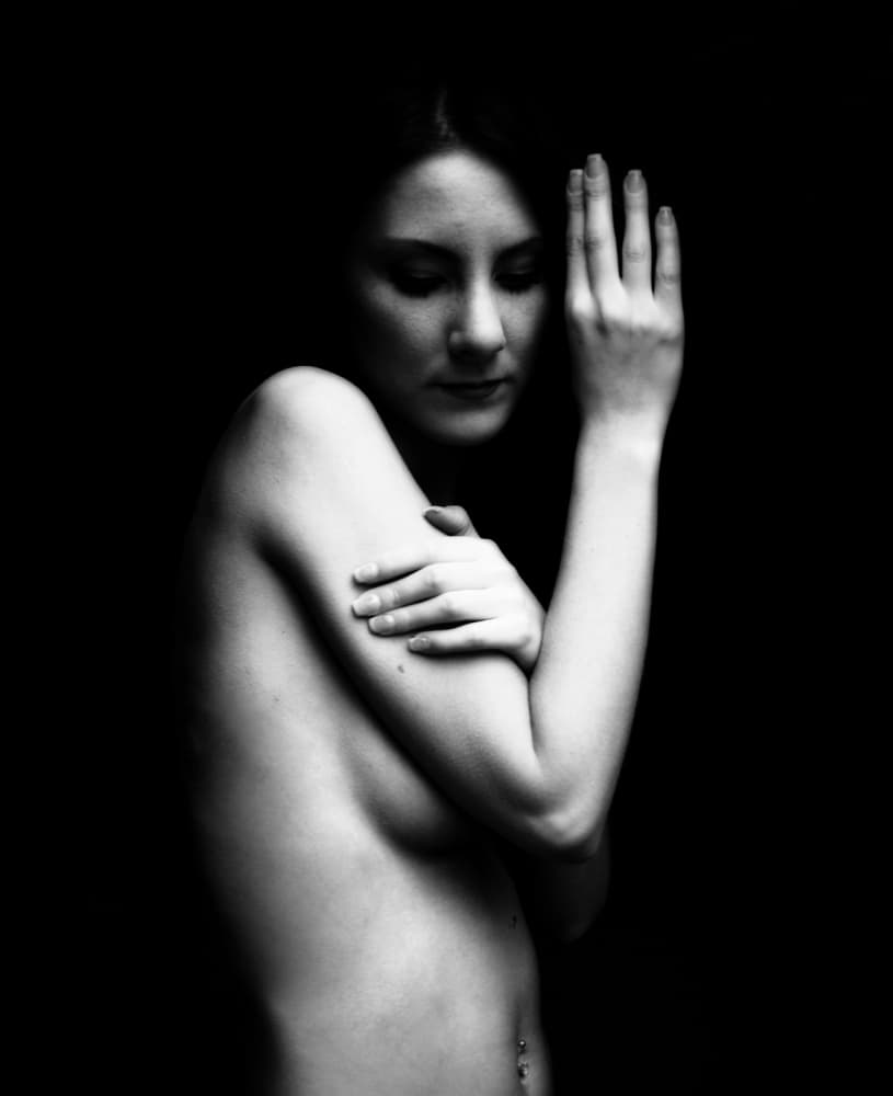 Contemplative Nude Portrait by Erkan Camlilar — canvas wall art