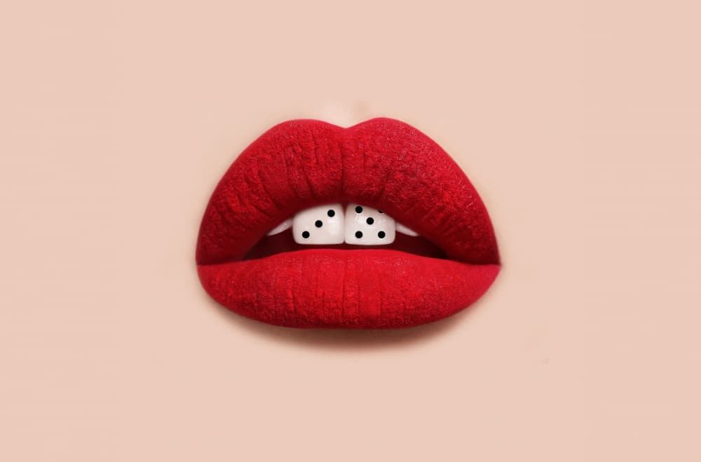 Lucky Dice Red Lips by Artem Pozdniakov — canvas wall art