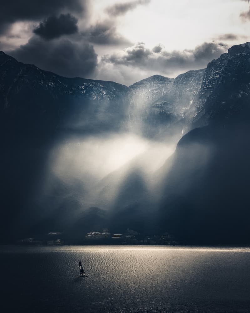 Sunlit Fjord Lake by Majid Behzad — canvas wall art