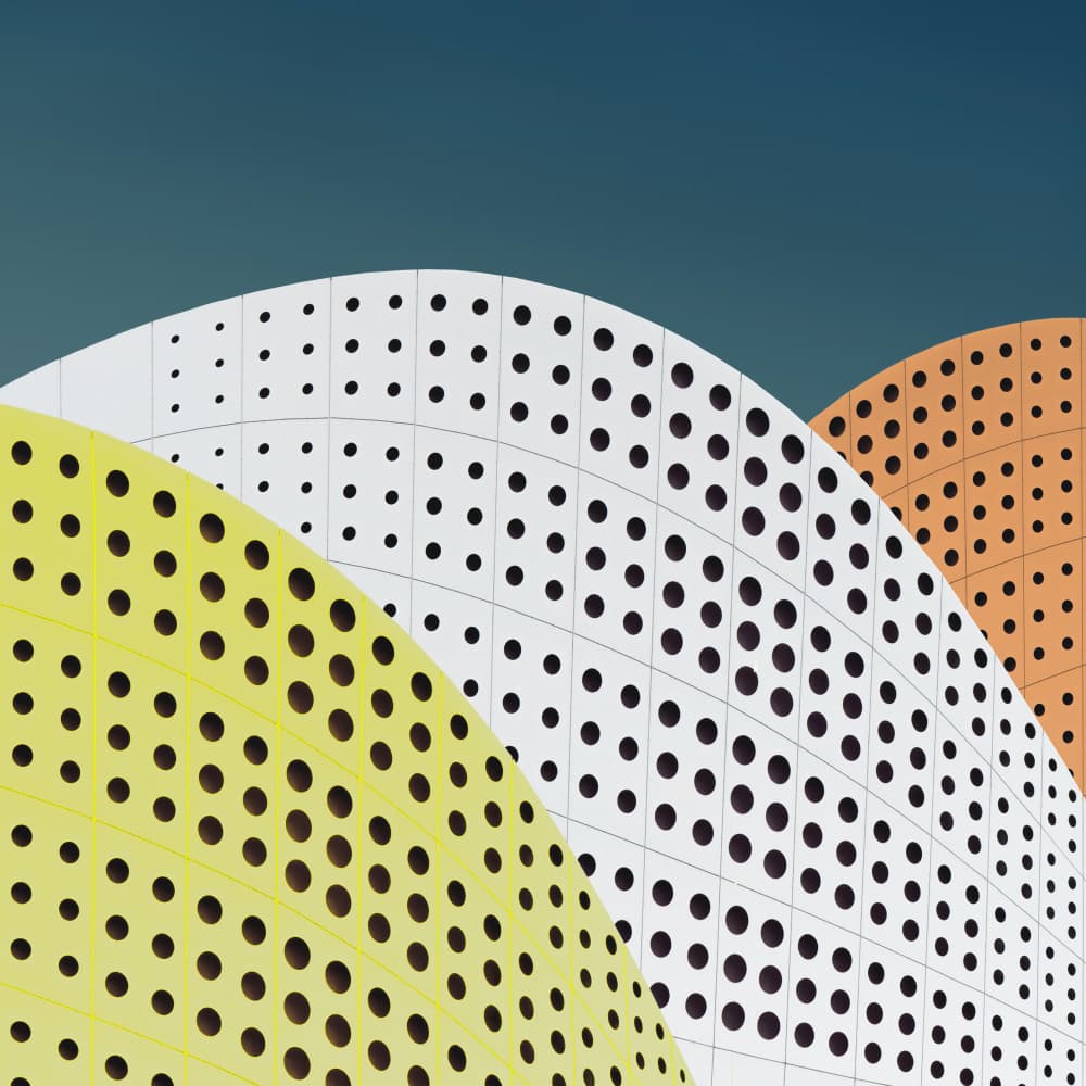 Vibrant Perforated Curves by Luc Vangindertael (laGrange) — canvas wall art