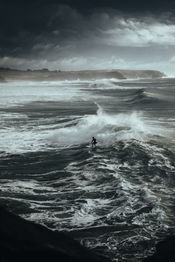 Stormy Surf Ride by Ofodo — canvas wall art