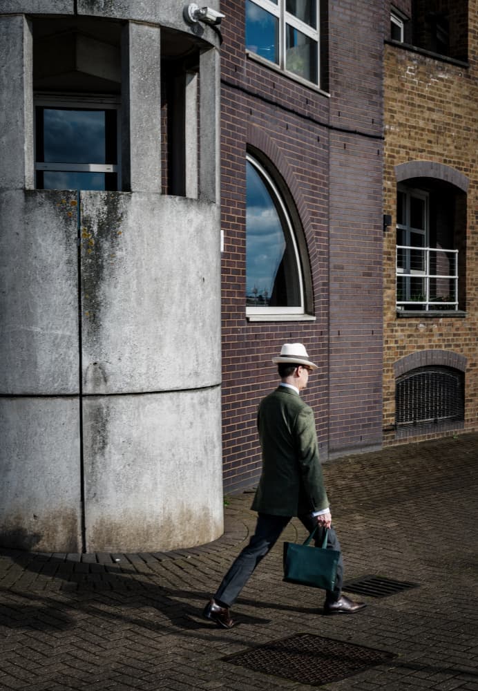 Stylish Man City Walk by Luigi Greco — canvas wall art