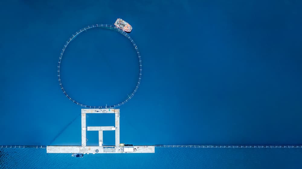 Aerial Ocean Farm by Faris Saieda — canvas wall art