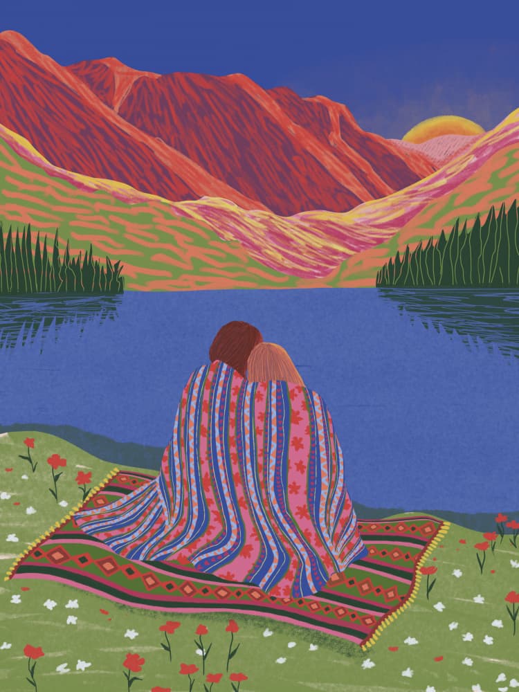 Cozy Lake Sunset by Ceyda Alasar — canvas wall art