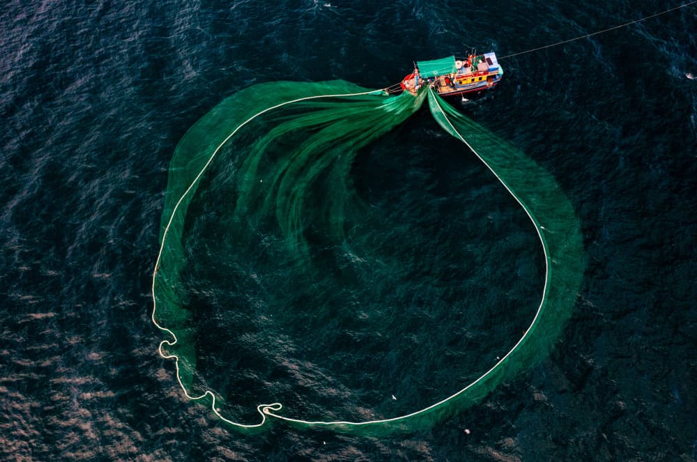 Boat Casting Fishing Net by Tran Van Truong — canvas wall art