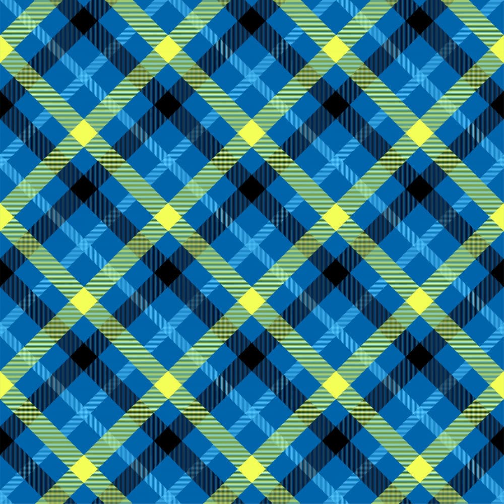 Vibrant Blue Plaid Pattern by Marika Barsrsind — canvas wall art