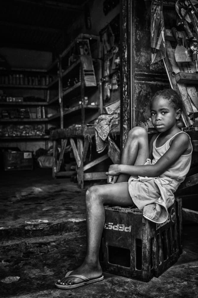 Thoughtful Shop Girl by Pavol Stranak — canvas wall art