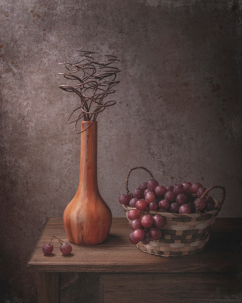 Rustic Grapes Still Life by Margareth Perfoncio — canvas wall art