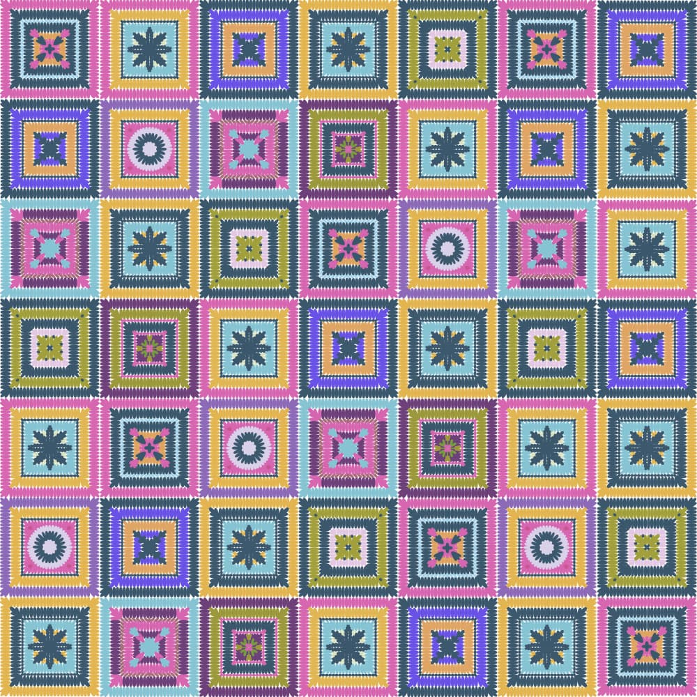 Bohemian Patchwork Pattern by Rosana Laiz Blursbyai — canvas wall art