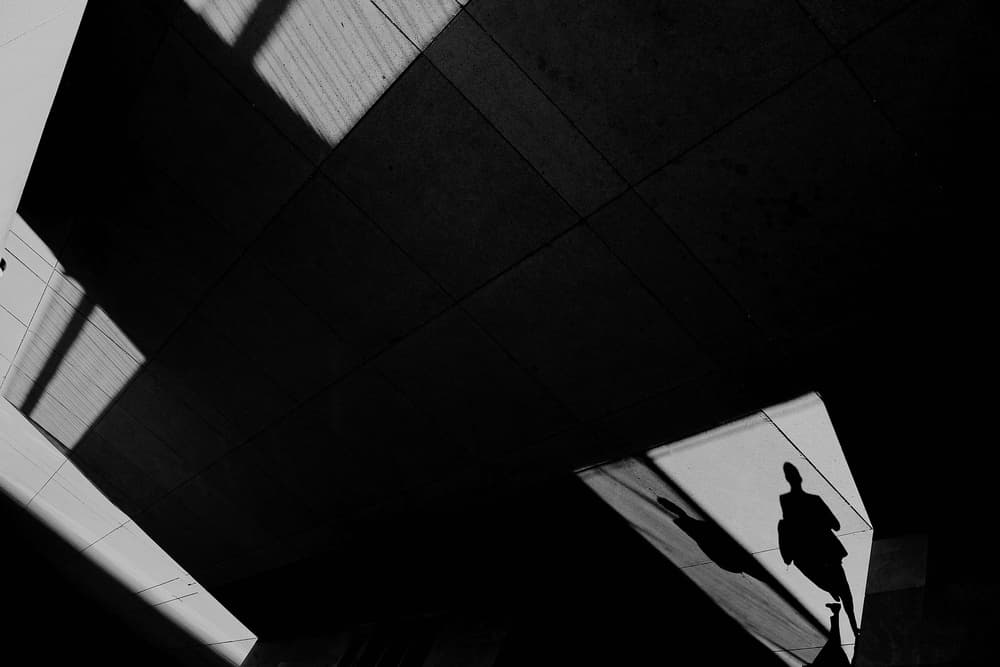 Geometric Shadow Walk by Jian Wang — canvas wall art