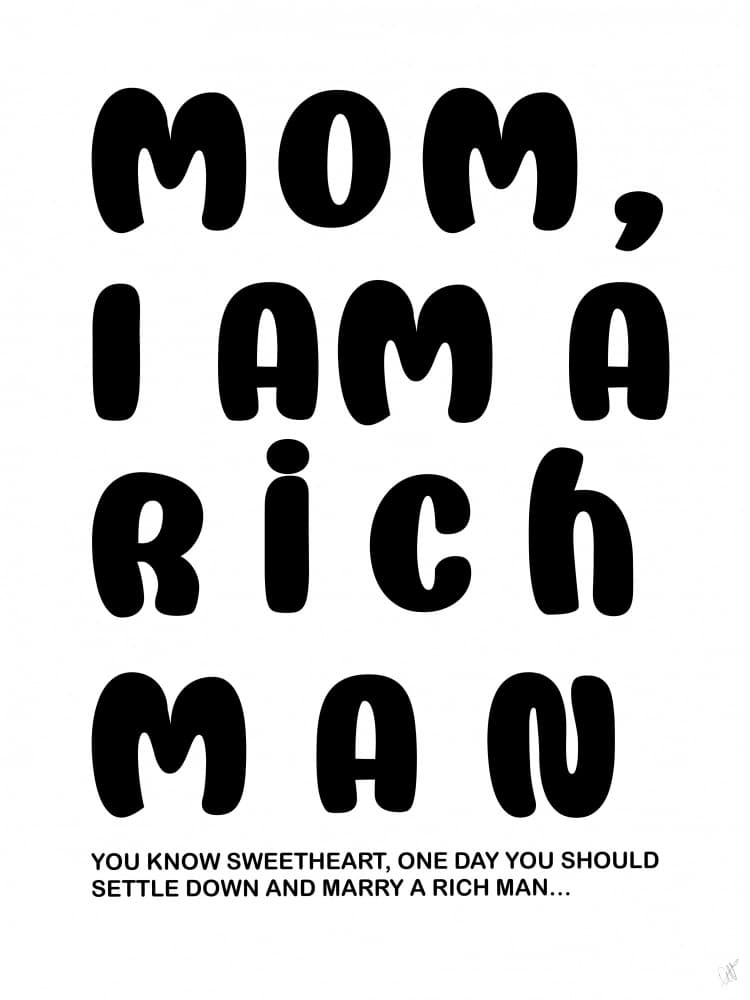 Mom Rich Man Quote by Anne-Marie Volfova — canvas wall art