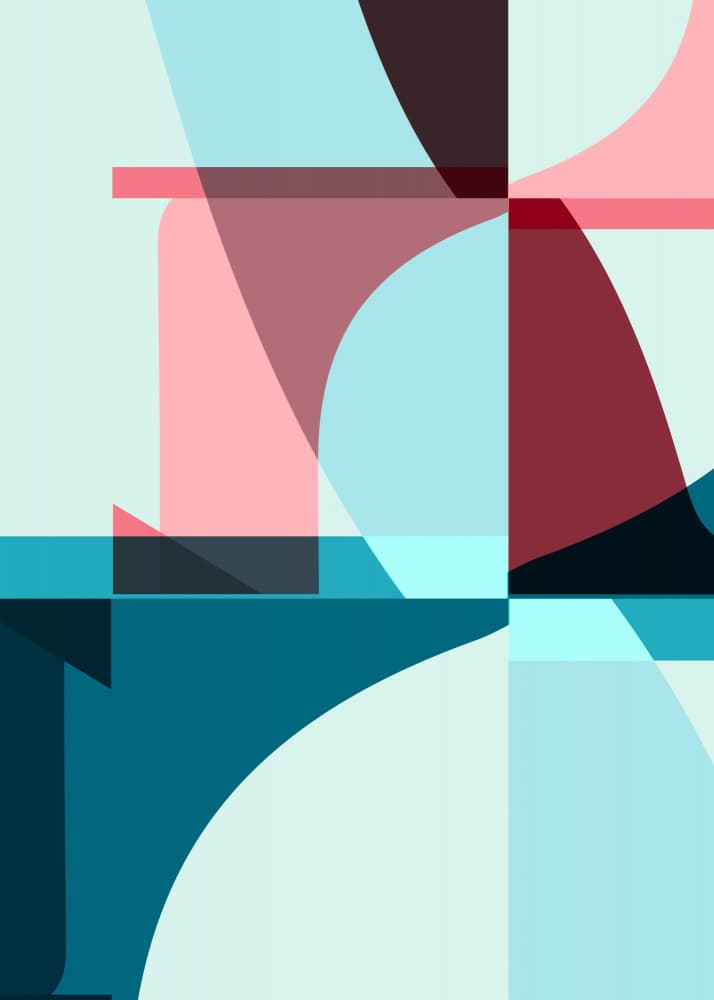 Calm Geometric Overlap by Leigh Bagley — canvas wall art