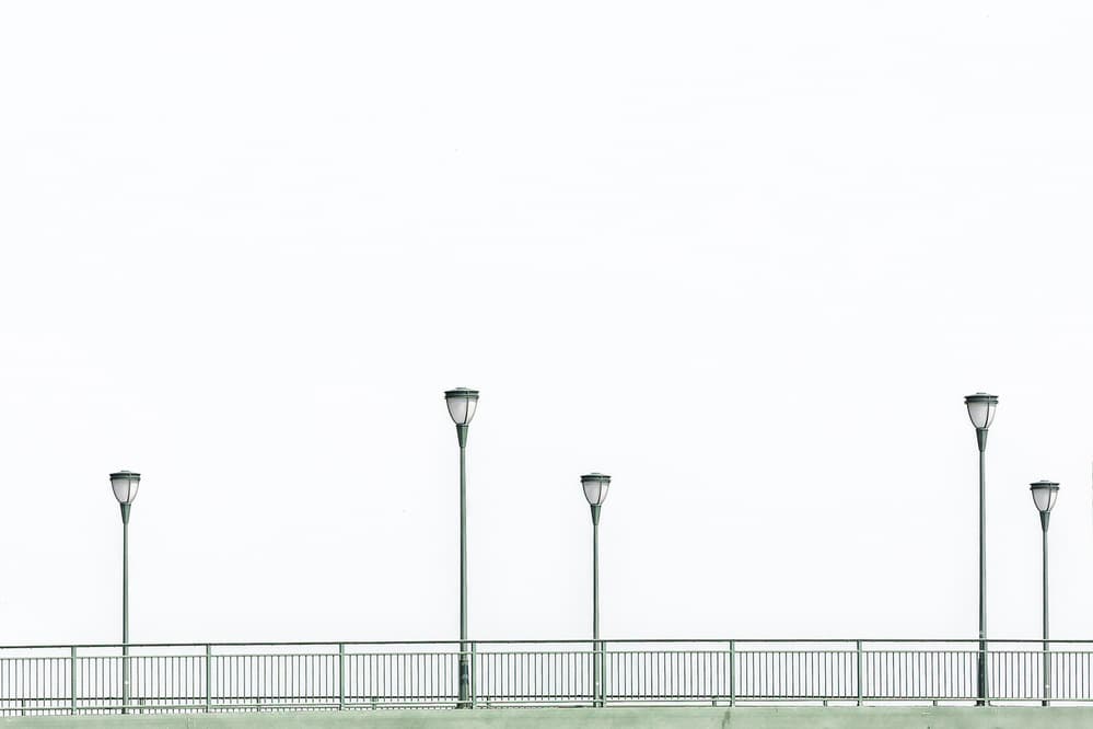 Minimalist Street Lights by Peter Pfeiffer — canvas wall art
