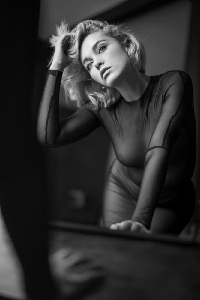Woman's Intimate Reflection by Chris Bos — canvas wall art