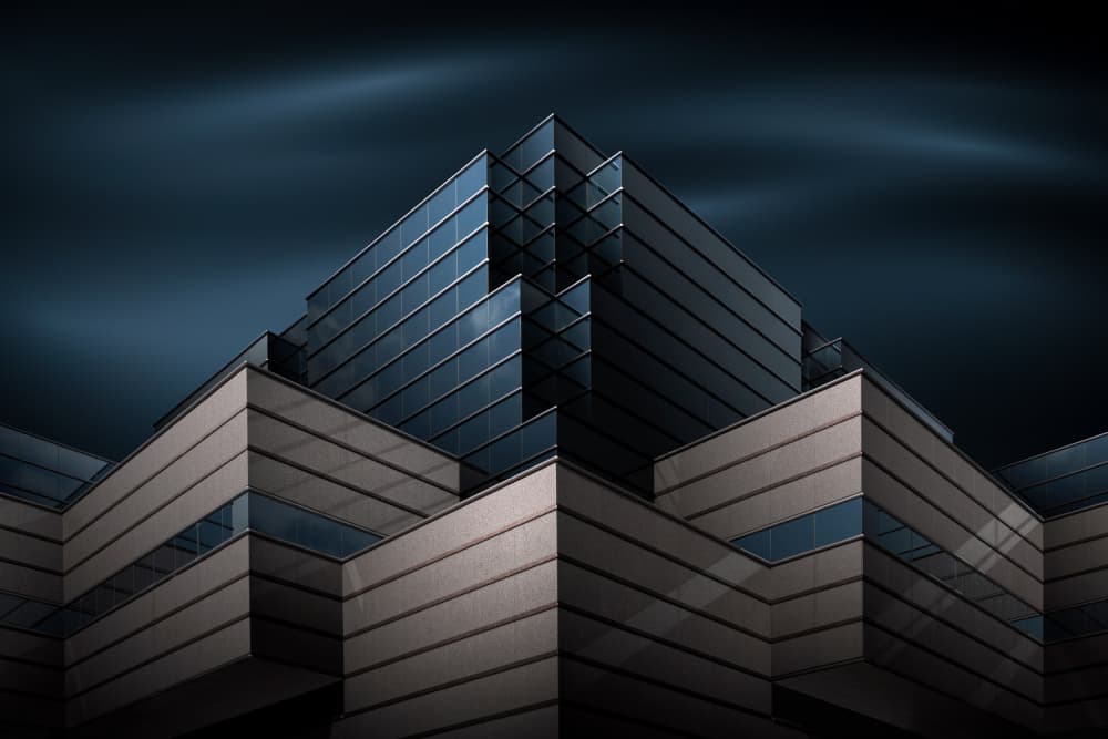 Modern Geometric Architecture by Shuchuan Liu — canvas wall art