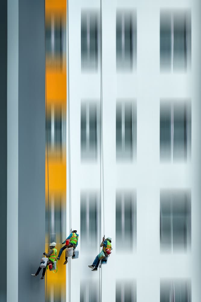 High Rise Workers by Mei Xu — canvas wall art
