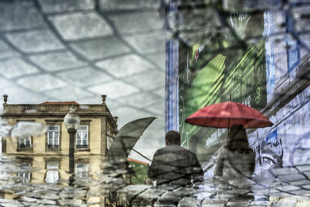 Rainy City Reflections by Gabi Pontes — canvas wall art