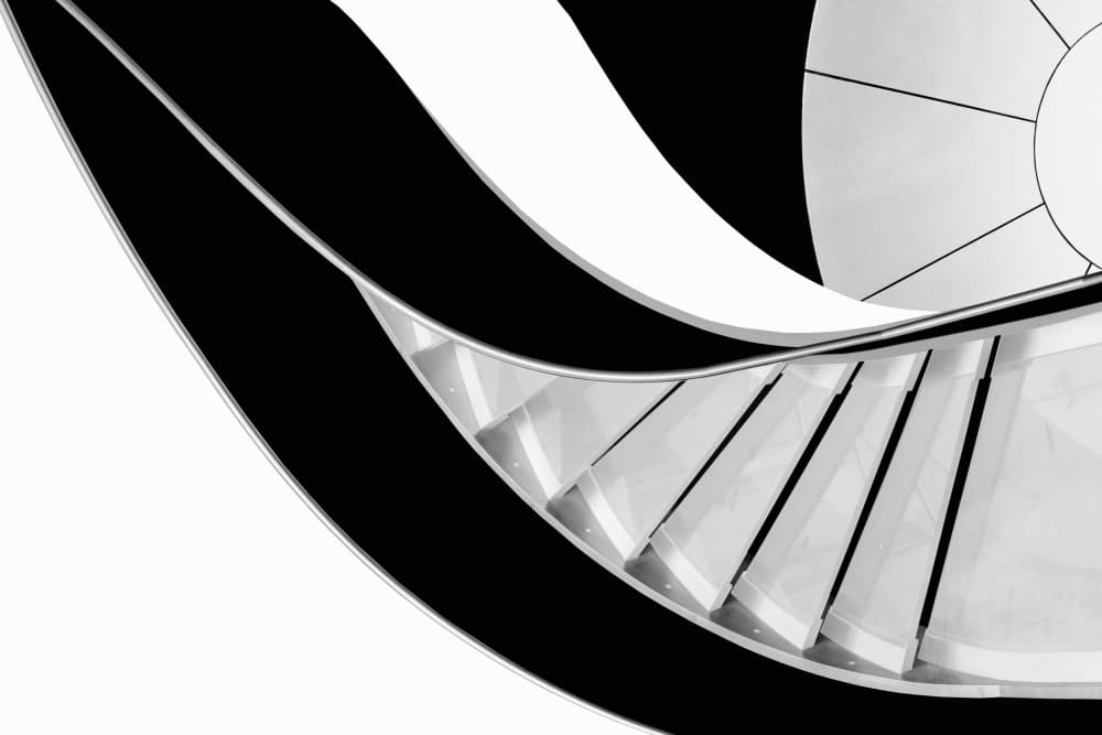 Abstract Curved Staircase by Rui Correia — canvas wall art
