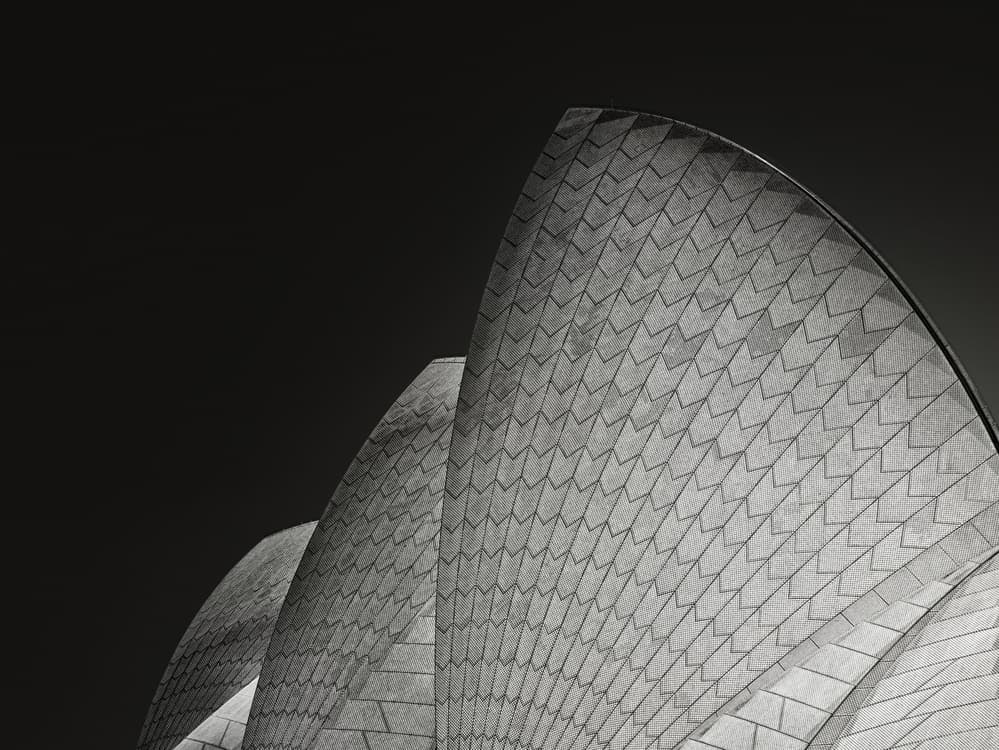 Monochrome Opera Sails by Mathilde Guillemot — canvas wall art
