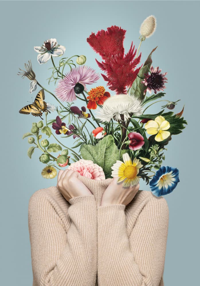 Floral Head by Marja van den Hurk — canvas wall art