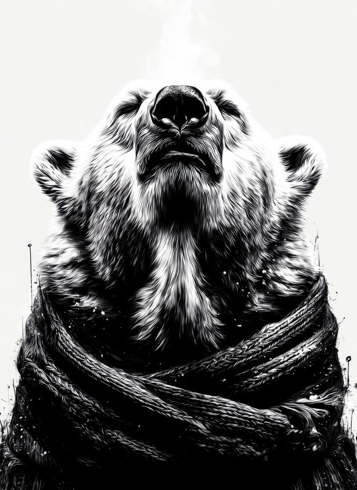 Serene Polar Bear by Justyna Jaszke — canvas wall art