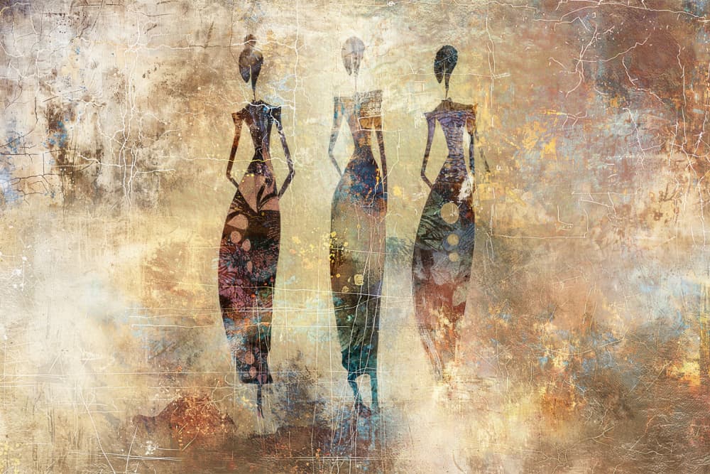 Abstract Tribal Figures by Rafal Kulik — canvas wall art