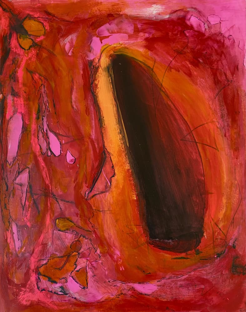 Fiery Red Abstract Portal by Preston Harmon — canvas wall art
